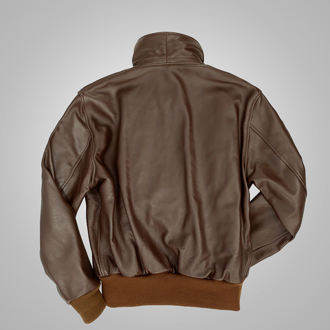 Full grain horsehide leather bomber jacket for men