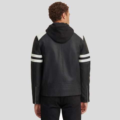 • mens motorcycle jacket zipper detail close up
