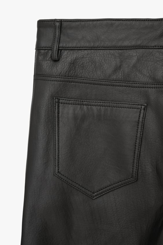 men's black sheepskin leather pants ronan side angle