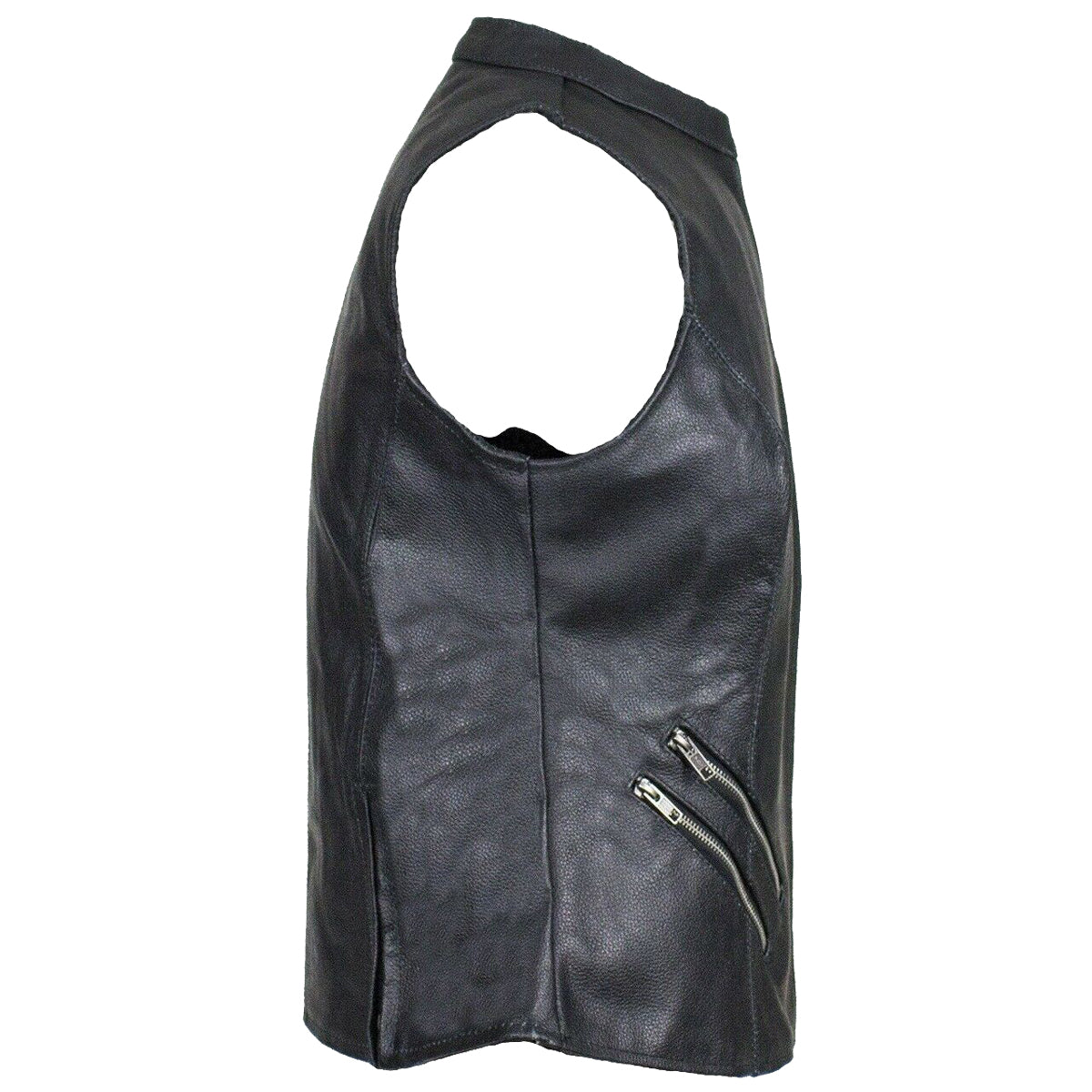 Womens Genuine Cowhide Leathers Motorcycle Vest - AMSEL LEATHERS