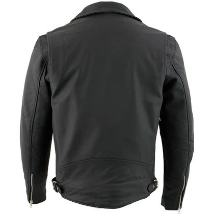 Men’s Matte Black Buffalo Leather Moto Jacket