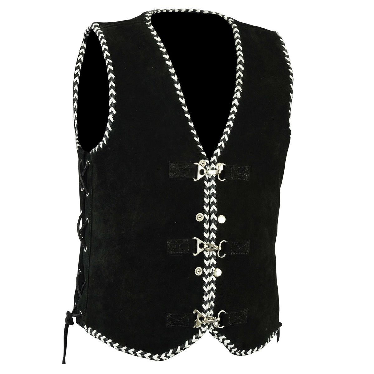 Men Cowboy Western Suede Leather Vest - AMSEL LEATHERS