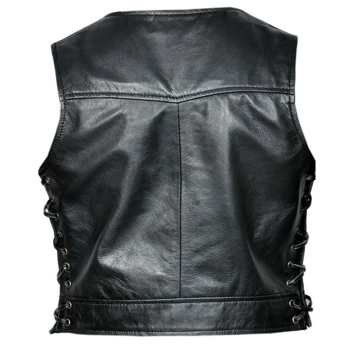 Men Motorcycle Leather Vest - AMSEL LEATHERS