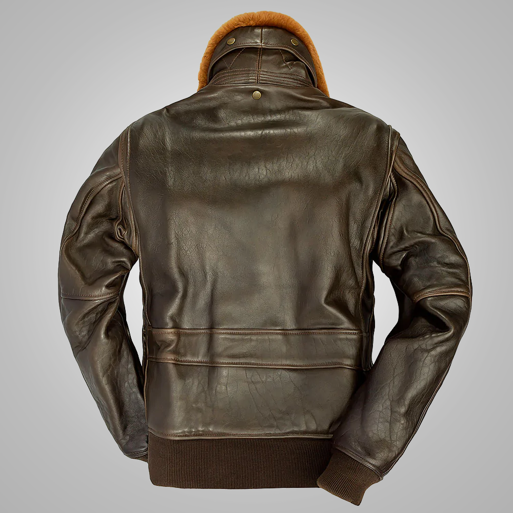 • lambskin aviator jacket shearling collar detail
