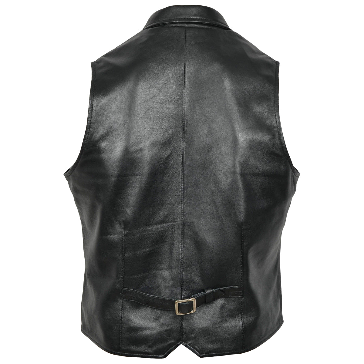 Men Party Black Premium Leather Waistcoat - AMSEL LEATHERS