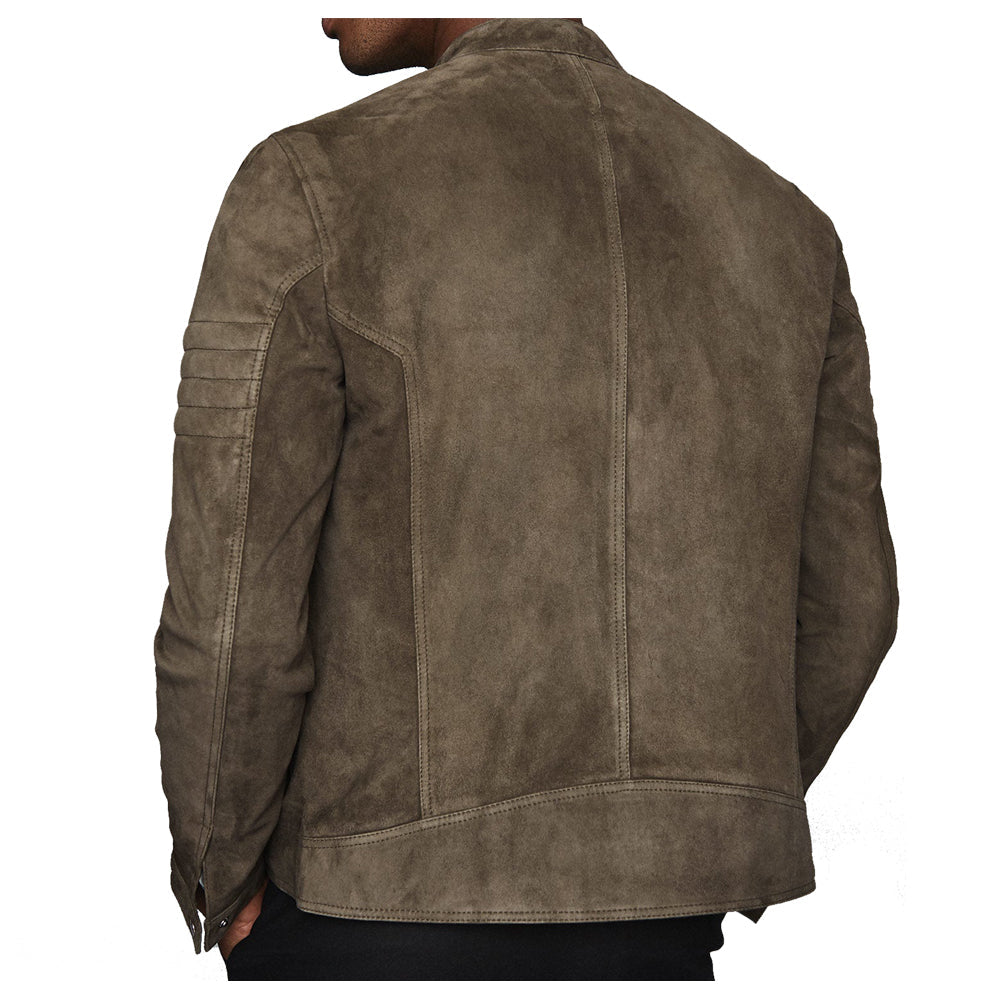 Men Motorcycle Rider Suede Leather Jacket - AMSEL LEATHERS