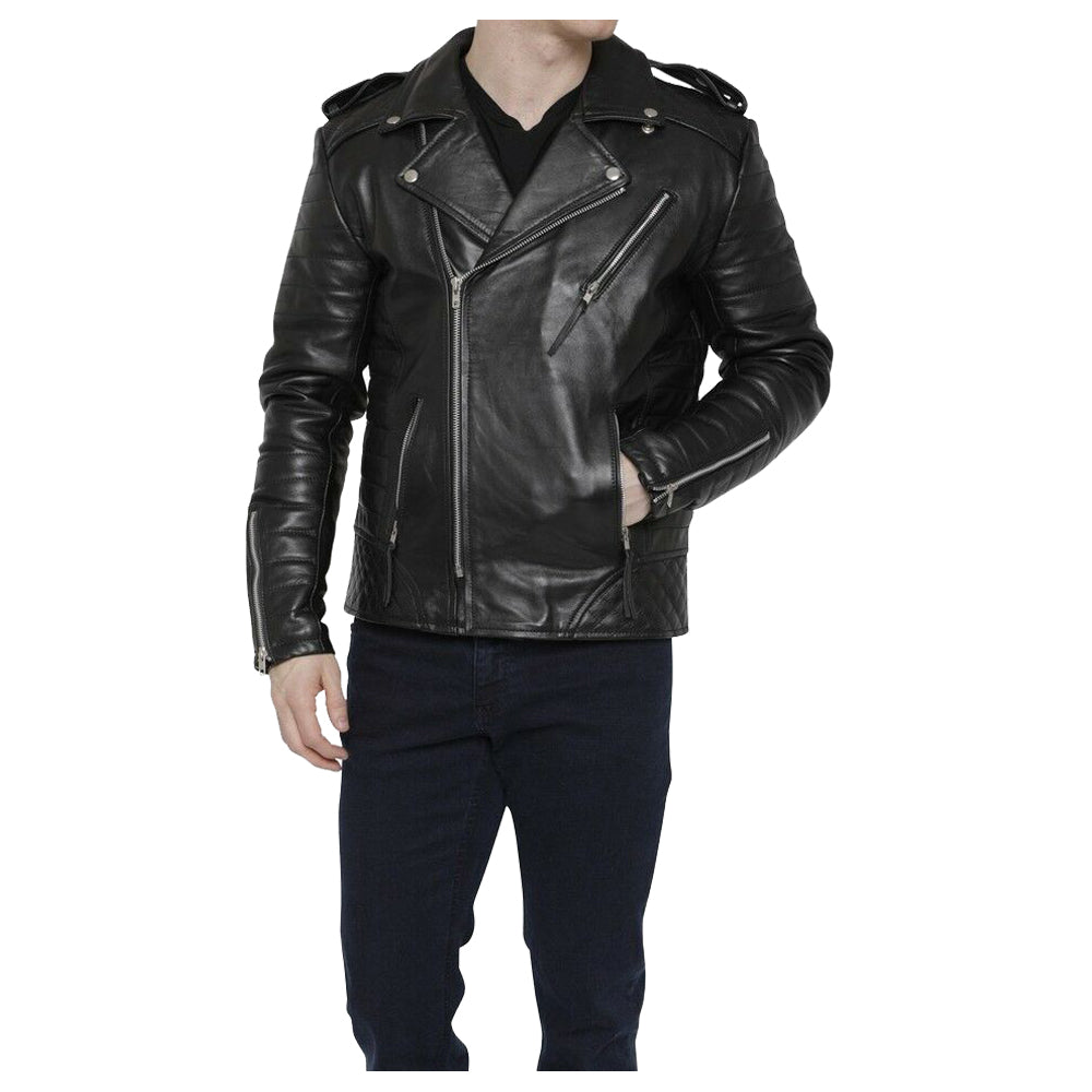 Men Motorcycle Fashion Leather Jacket - AMSEL LEATHERS