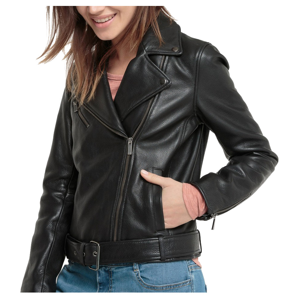 Women Lambskin Black Leather Jacket - AMSEL LEATHERS