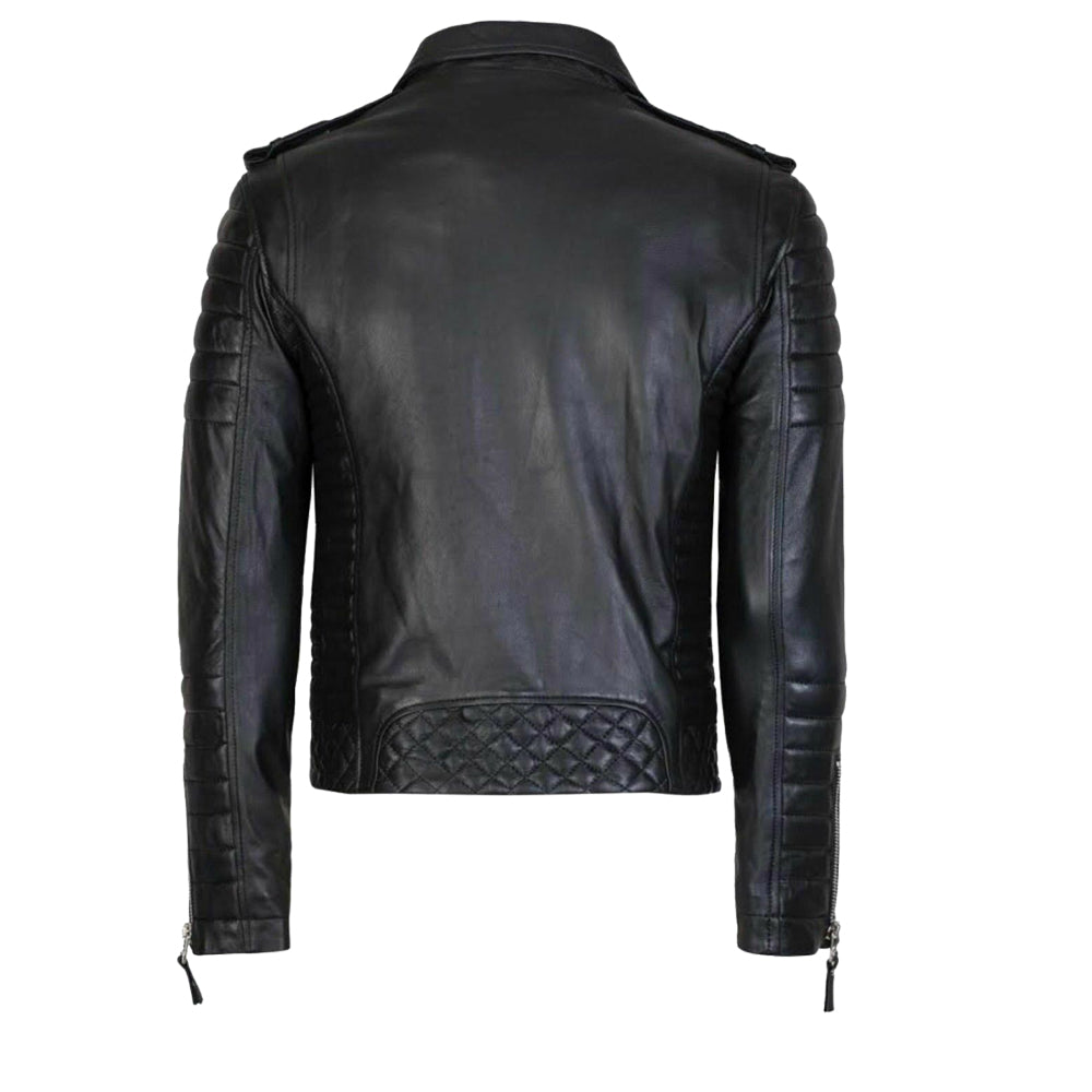 Men Black Fashion Leather Jacket - AMSEL LEATHERS