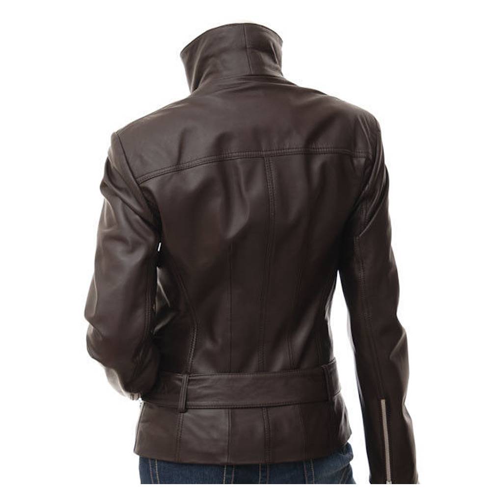 Women Retro Emma Peel Leather Jacket - AMSEL LEATHERS