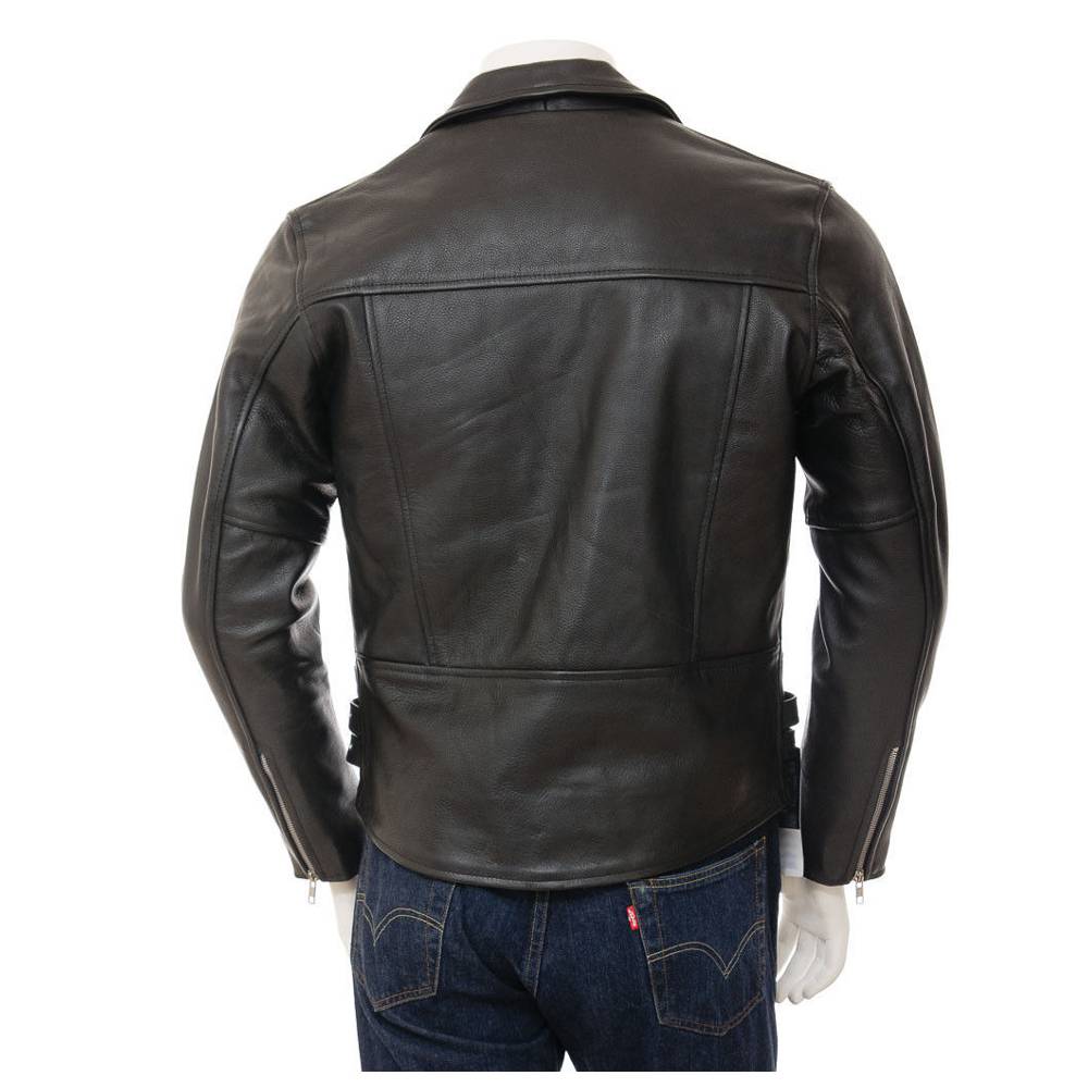 Real Leather Moto Slim Fit Biker Jacket for Mens - AMSEL LEATHERS