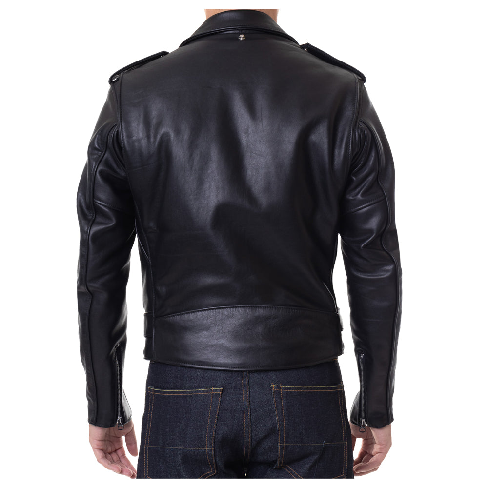 Men Motorcycle Classic Retro Leather Jacket Black Stunning - AMSEL LEATHERS