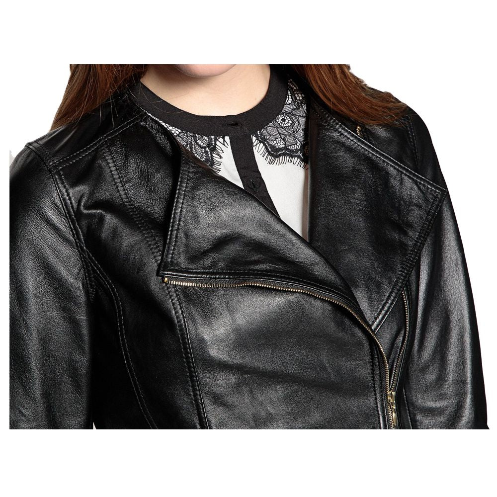 WOMEN SOFT GENUINE LEATHER MOTORCYCLE LEATHER JACKET - AMSEL LEATHERS