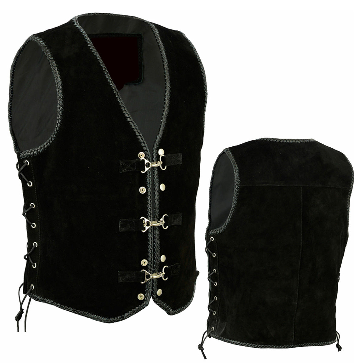 Men Cowboy Western Suede Leather Vest - AMSEL LEATHERS