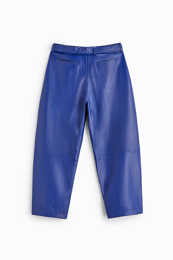 men's blue sheepskin leather pants alaric back view