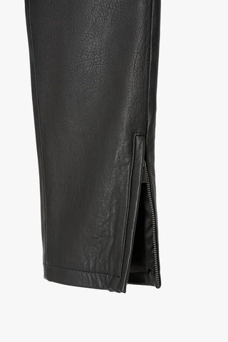 men's black sheepskin leather pants ronan back view