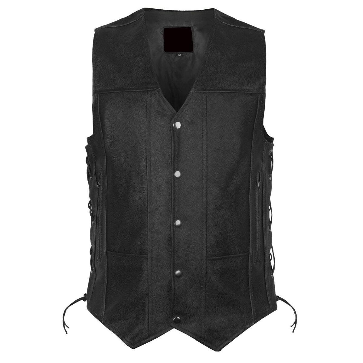 Men Motorcycle Club Leather Vest - AMSEL LEATHERS