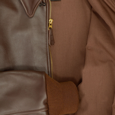 Amsel Harlan brown leather aviator jacket