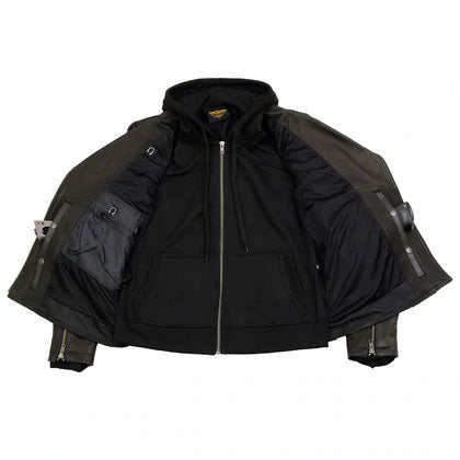 women’s black cowhide leather biker jacket back view