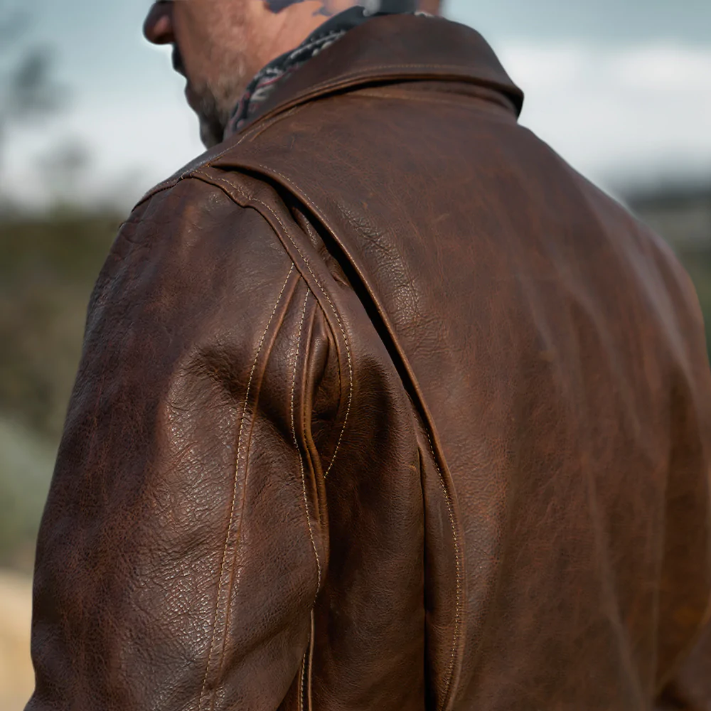 • aviator jacket zipper and collar detail
