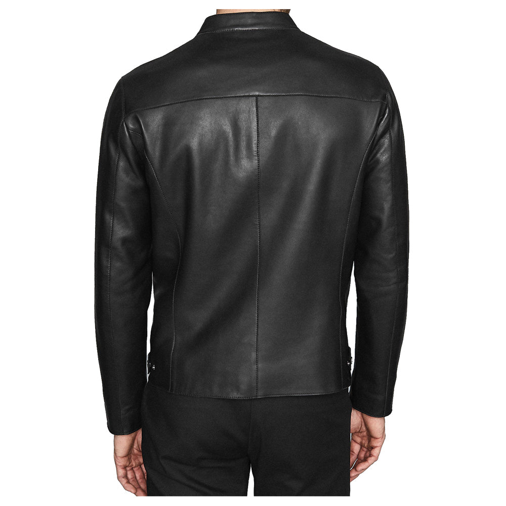 Men Leather Cafe Racer Jacket - AMSEL LEATHERS