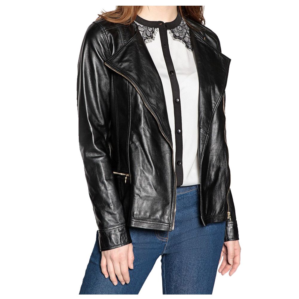 WOMEN SOFT GENUINE LEATHER MOTORCYCLE LEATHER JACKET - AMSEL LEATHERS