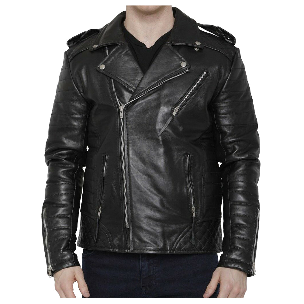 Men Motorcycle Fashion Leather Jacket - AMSEL LEATHERS