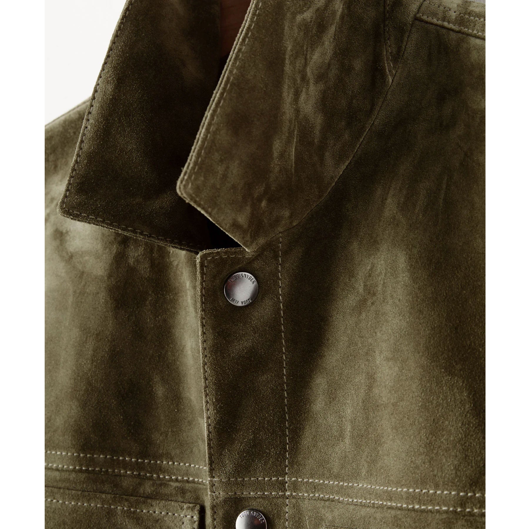 men's brown leather shirt soren detail close up