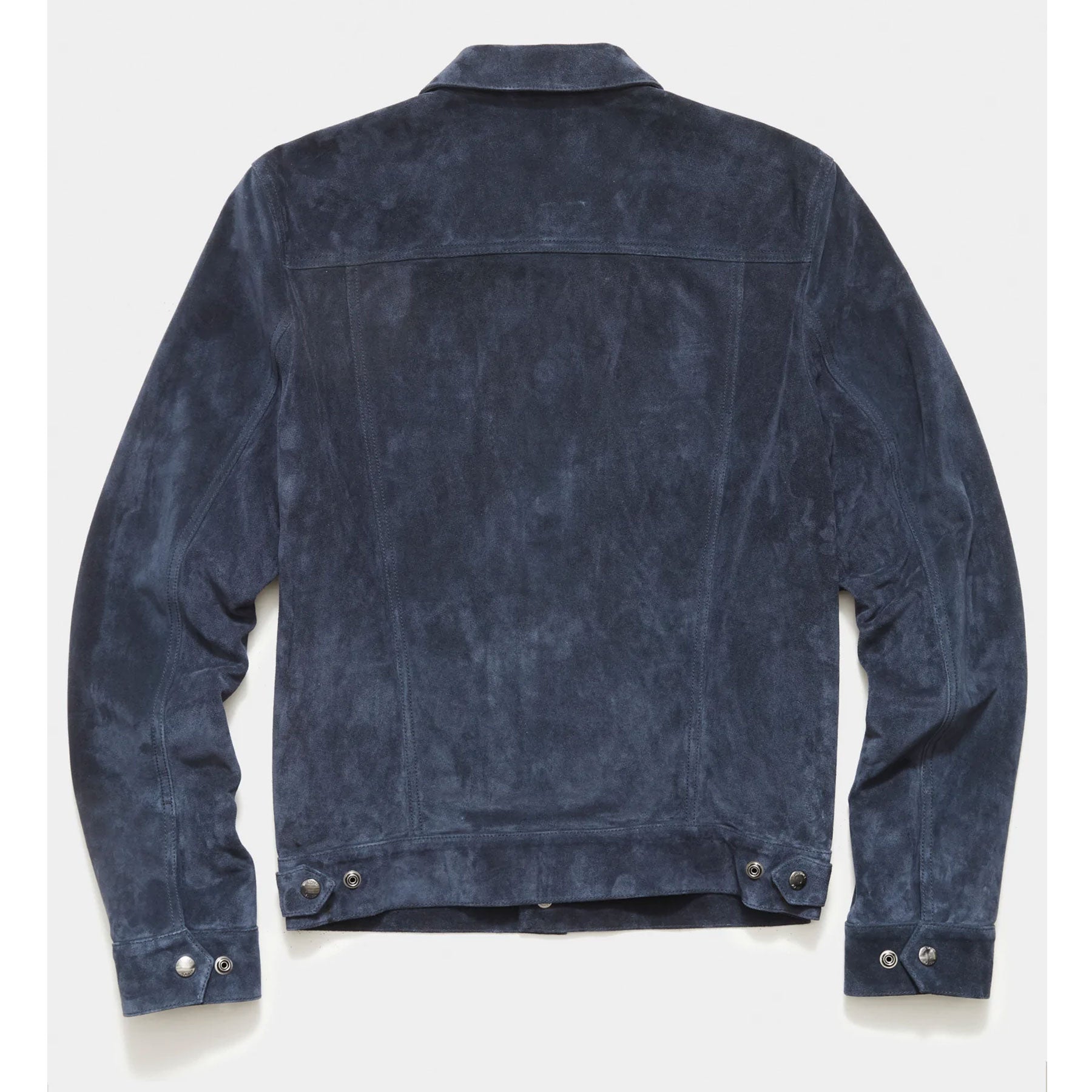 men's blue leather shirt marlow detail close up