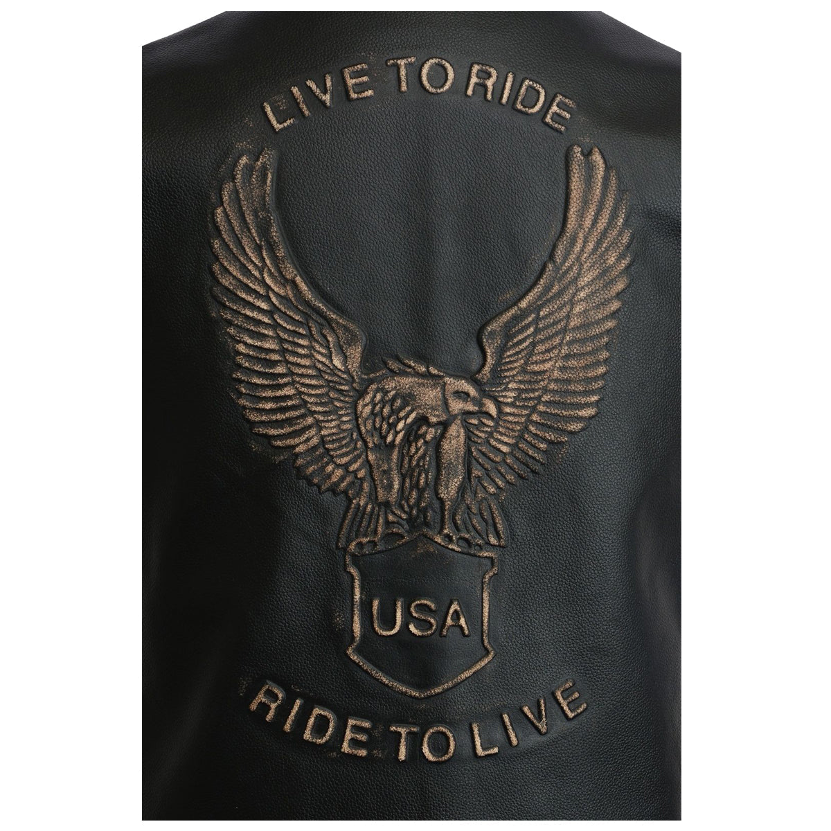 Men Classic Embossed Eagle Motorcycle Waistcoat - AMSEL LEATHERS