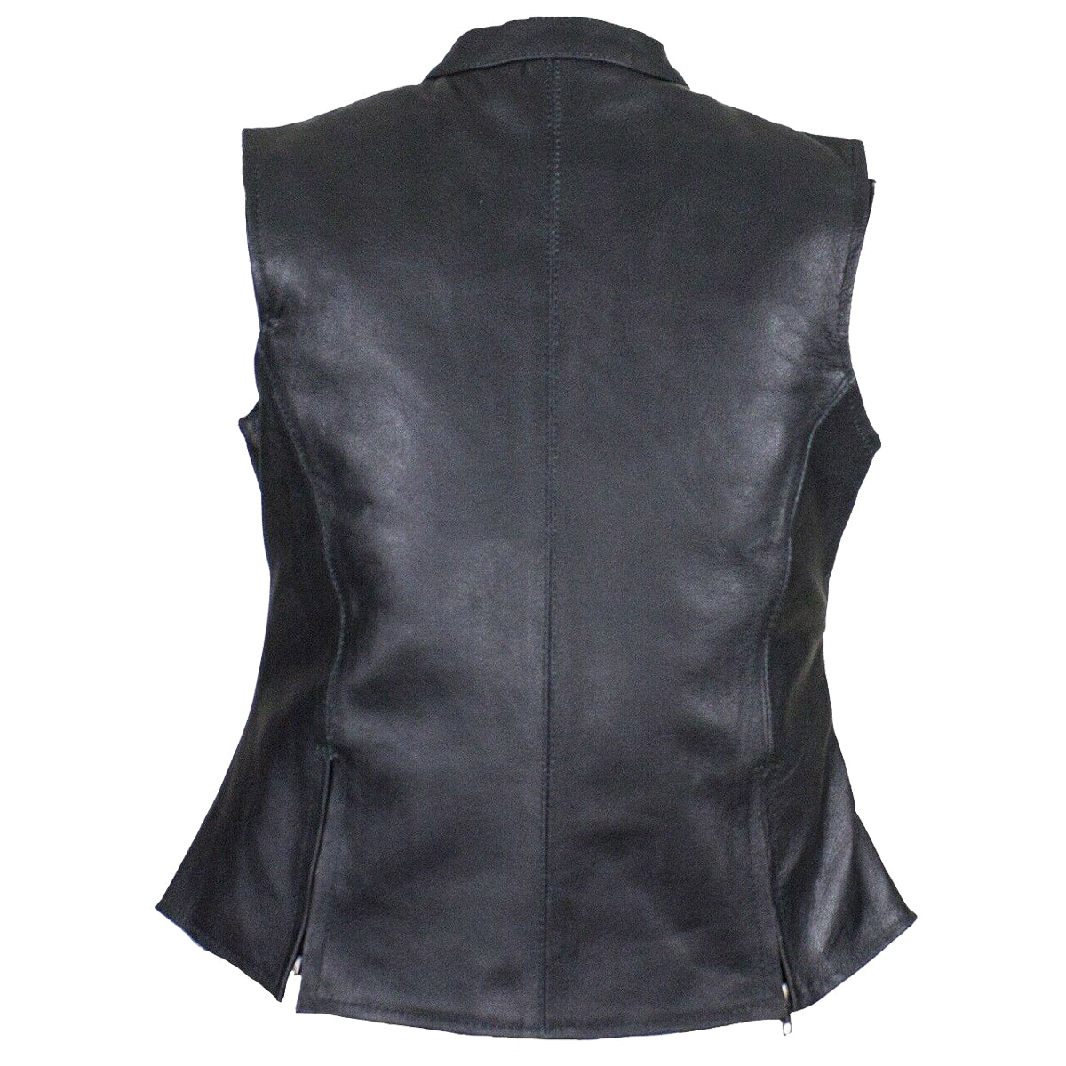 Womens Genuine Cowhide Leathers Motorcycle Vest - AMSEL LEATHERS