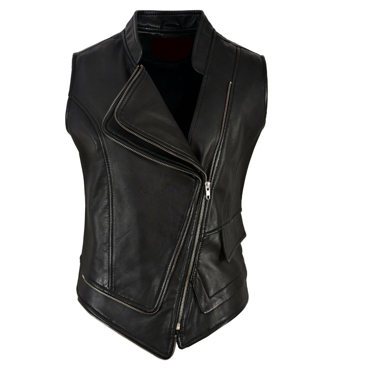 Women Double Brest Punk Waistcoat - AMSEL LEATHERS