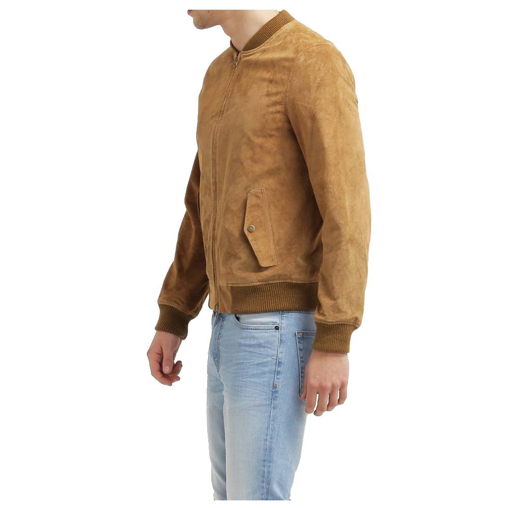 Suede Leather Bomber Jacket - AMSEL LEATHERS