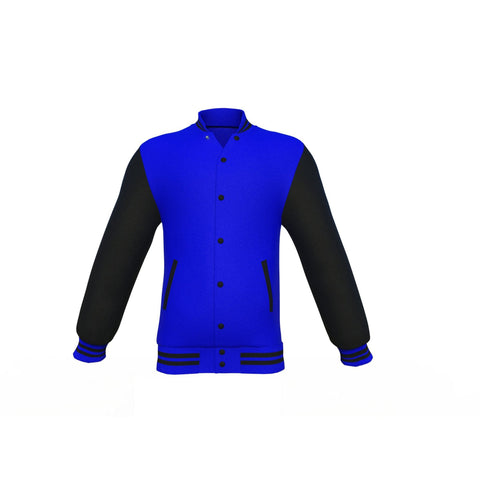 men’s black cowhide leather varsity jacket front view