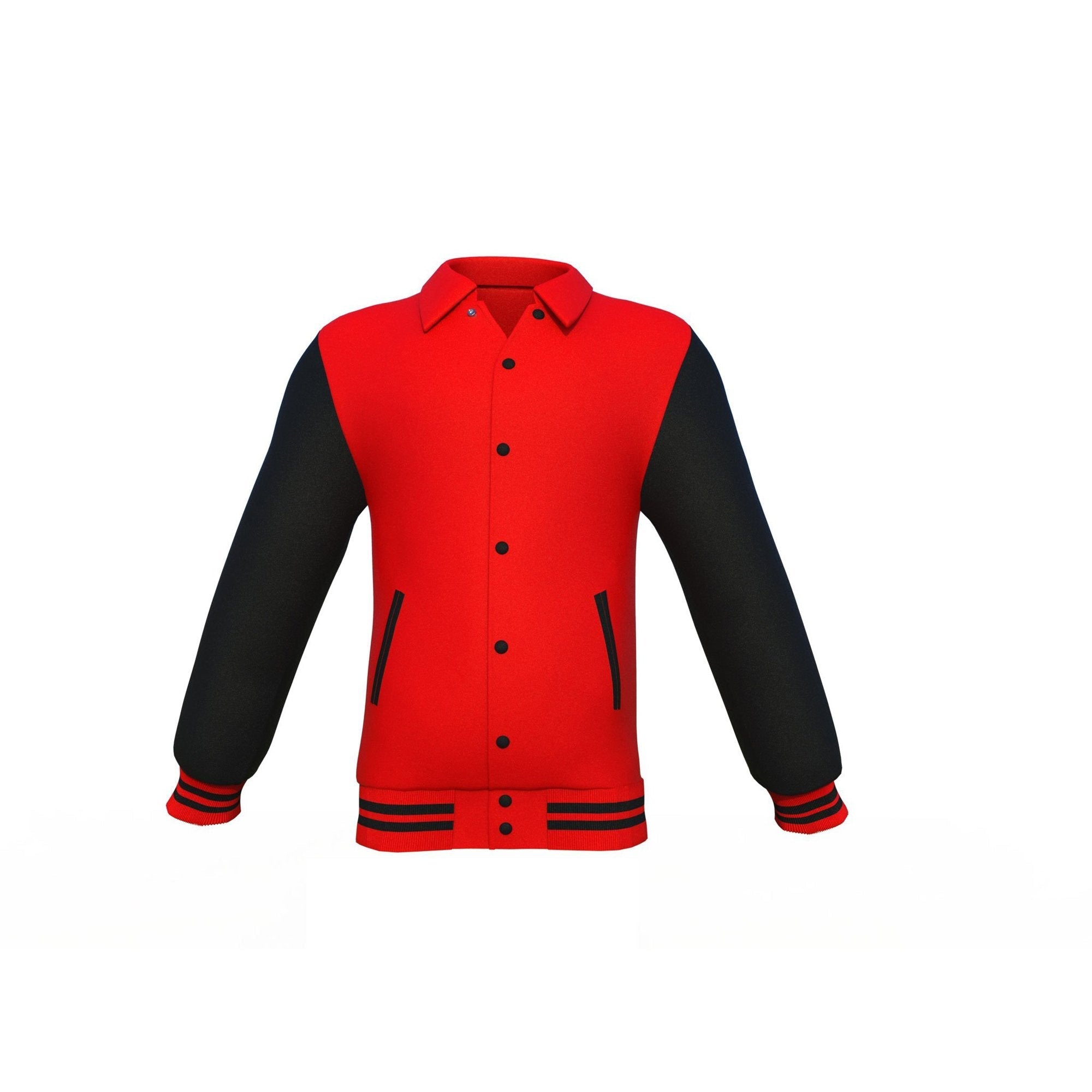 black varsity letterman jacket with leather sleeves dorian side angle