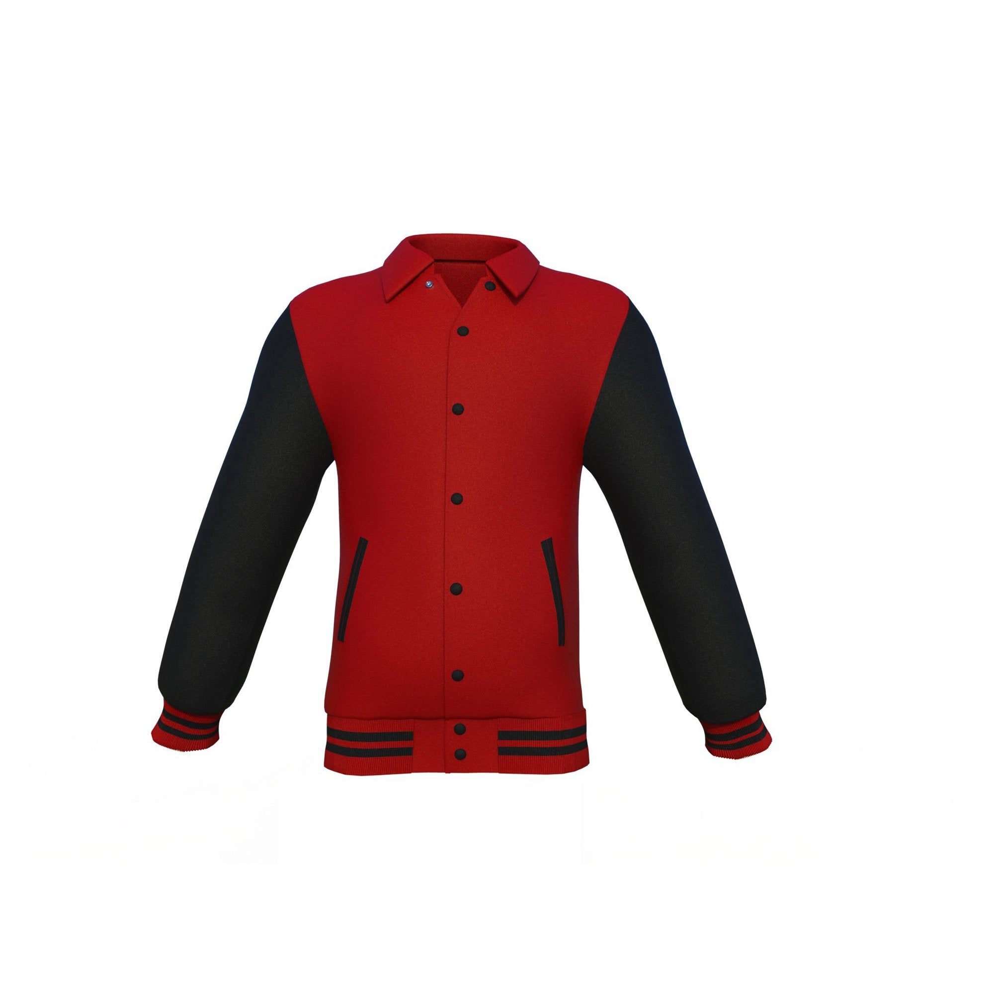 black varsity letterman jacket with leather sleeves lennox side angle