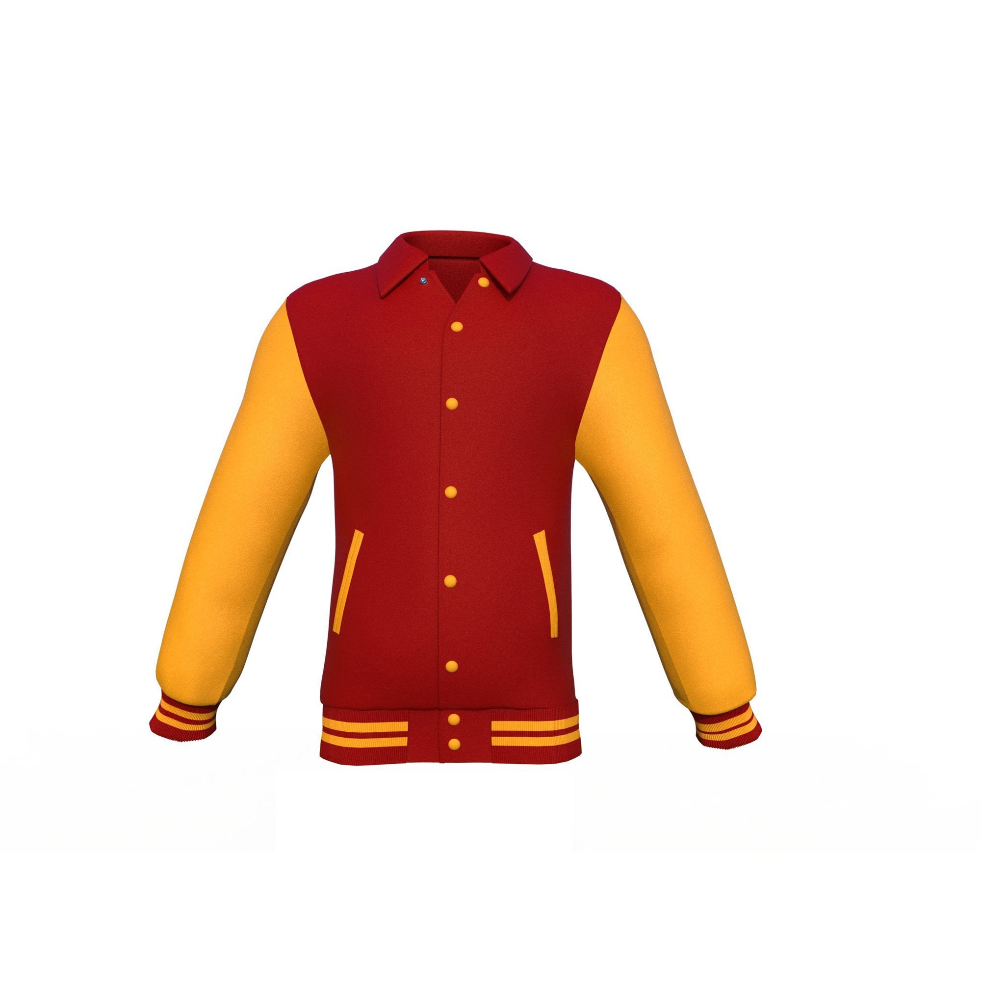 maroon varsity letterman jacket with leather sleeves armand side angle