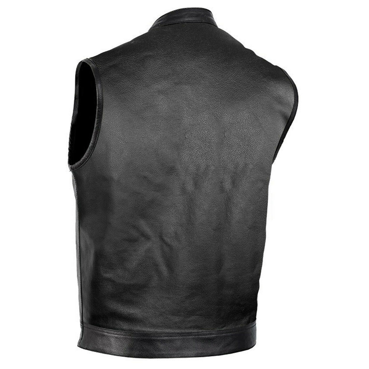 Men Motorcycle Club Leather Vest - AMSEL LEATHERS