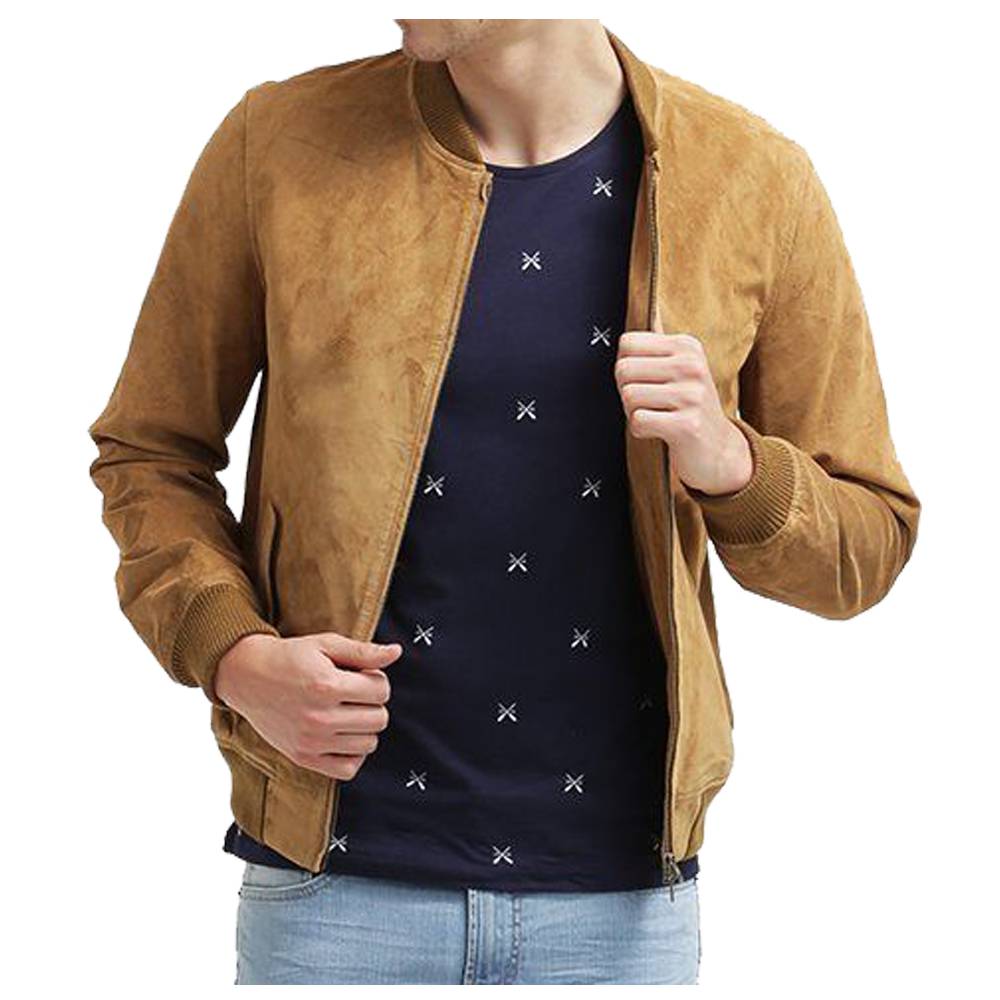 Suede Leather Bomber Jacket - AMSEL LEATHERS