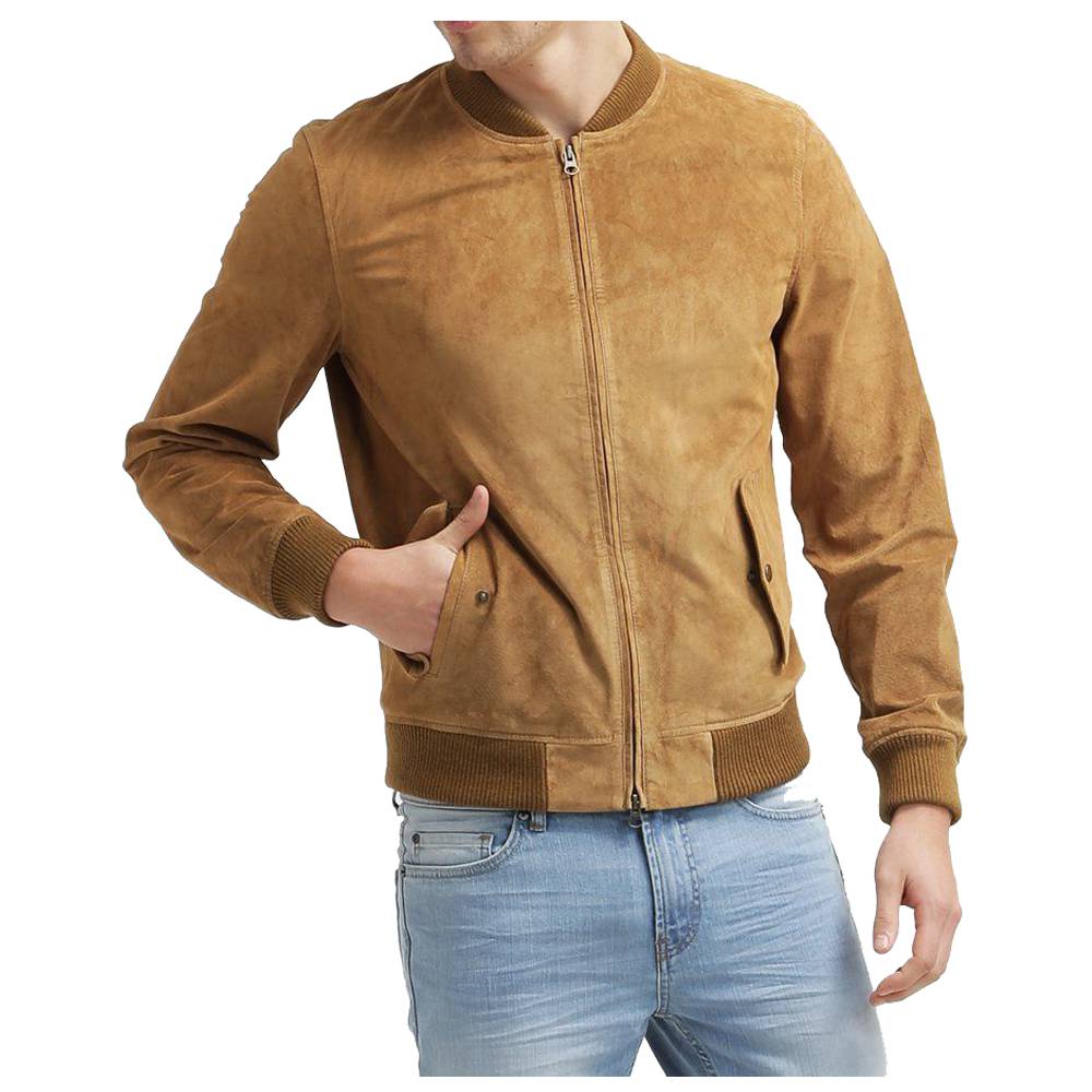 USA Suede Leather Bomber Jacket - AMSEL LEATHERS