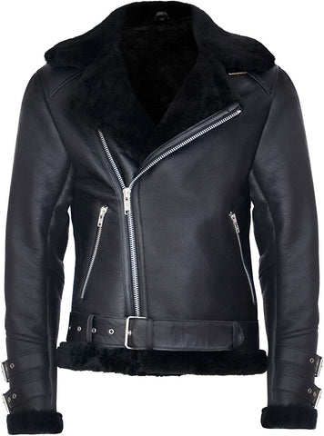 Men’s Black RAF B3 sheepskin shearling pilot jacket
