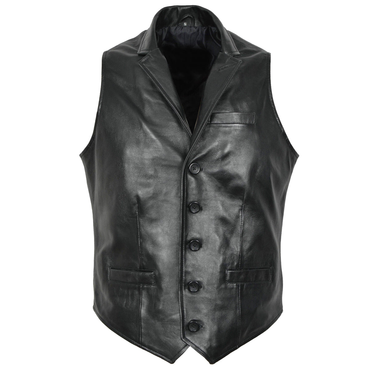 Men Party Black Premium Leather Waistcoat - AMSEL LEATHERS