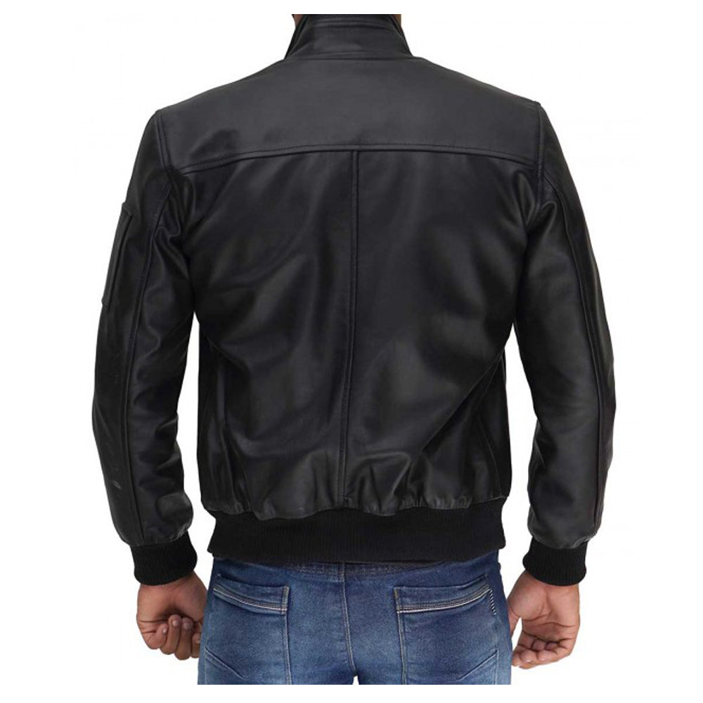 Men Clark Bomber Leather Jacket - AMSEL LEATHERS