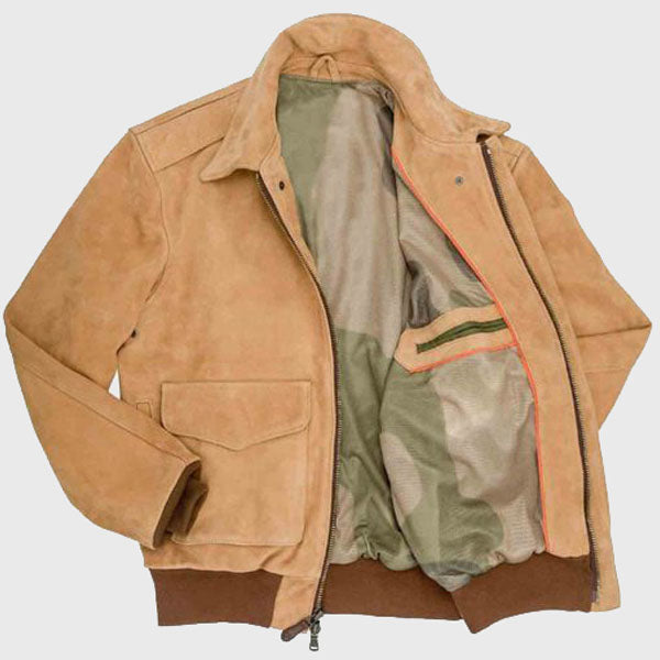 A-2 Flight Gentleman Pilot Suede Bomber Jacket - AMSEL LEATHERS