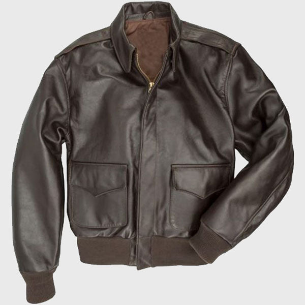 A2 Brown Leather Bomber Jacket - AMSEL LEATHERS