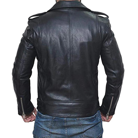 men's black lambskin leather bomber jacket callen detail close up