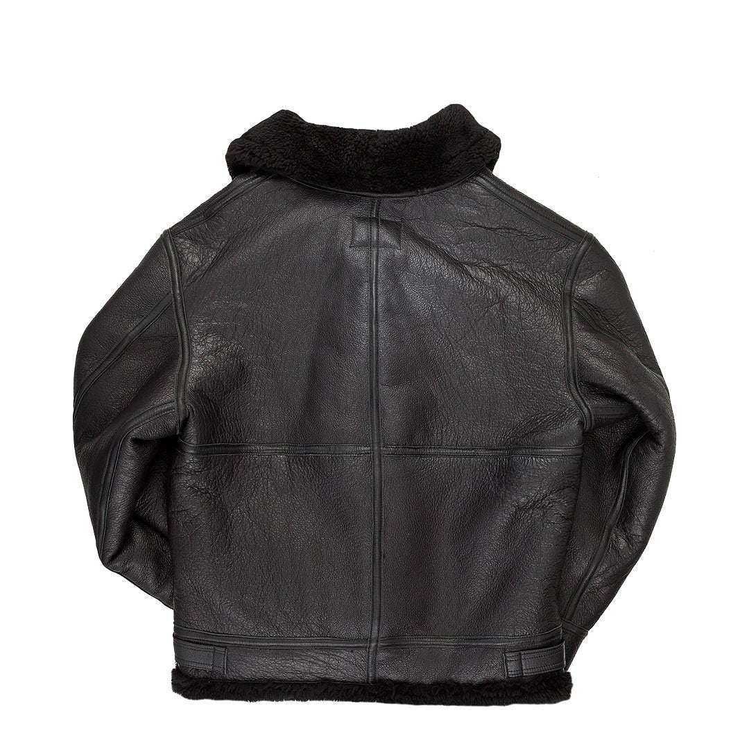 • black b3 bomber jacket removable hood detail
