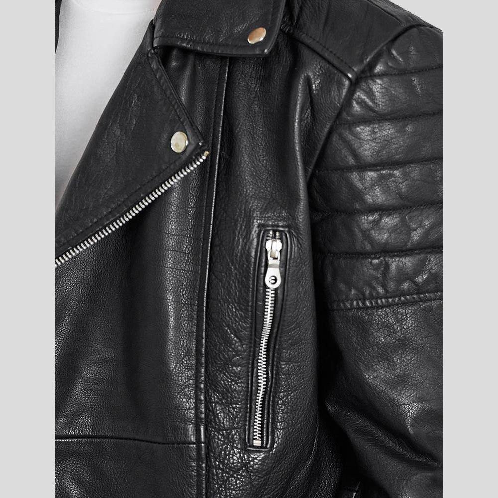 • quilted motorcycle leather jacket men side angle
