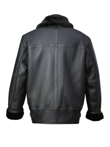 Amsel Archer black leather aviator jacket for men
