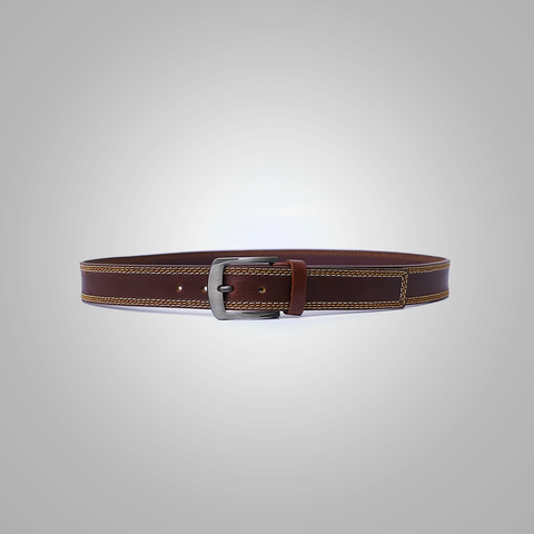 Amsel Boron stitched leather belt for men
